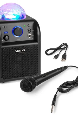 Directo De Fábrica Vonyx SBS50B BT Bafle Karaoke negro con bola LED
