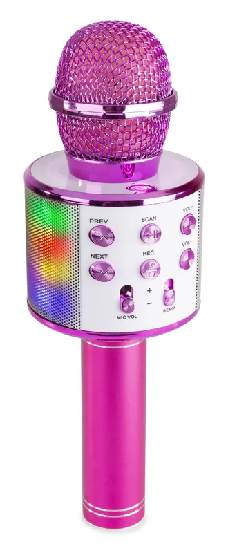 Max Km15p Micrófono De Karaoke Con Altavoz Bt / Mp3 Incorporado E Iluminación Led, Rosa Envío Exprés