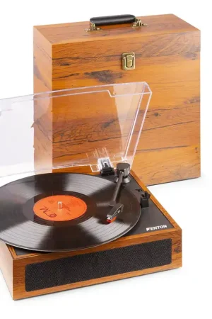 Devolución Gratuita Fenton Rp170l Giradiscos Con Caja De Almacenaje De Vinilos Madera