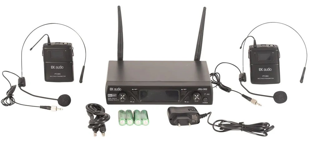 Garantía De Devolución De Dinero Sistema Inálambrico de 2 micrófonos de cabeza EK EKWLCC