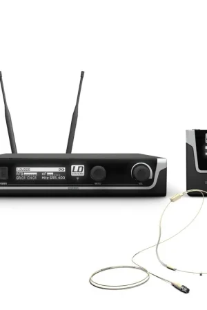 Entrega Rápida LD Systems U506 BPHH sistema inalámbrico con petaca y micrófono de diadema color beis