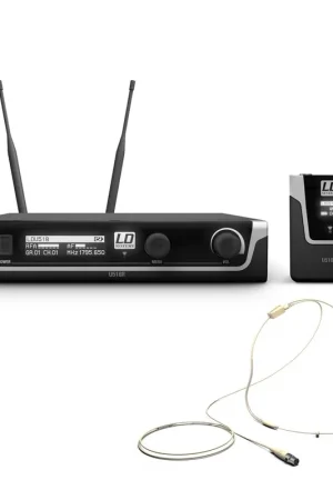 Entrega Rápida LD Systems U518 BPH sistema inalámbrico con petaca y micrófono de diadema color beis