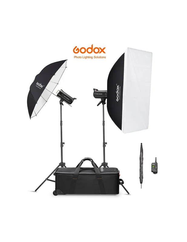 Oferta De Temporada Kit 2 flashes Godox SK400II-V con transmisor y maleta