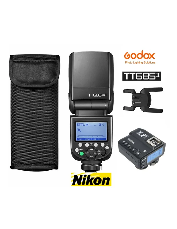 Alta Calidad Kit Godox TT685II y transmisor X2T para Nikon