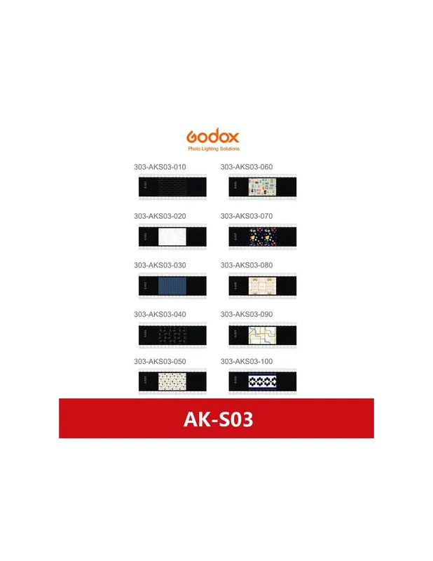 Marca Reconocida Godox Set de 10 Diapositivas AK-S03 para AK-R21