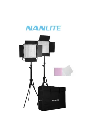 Directo De Fábrica Kit 2 paneles LED Nanlite CN-600CSA bi-color con aletas CRI 95