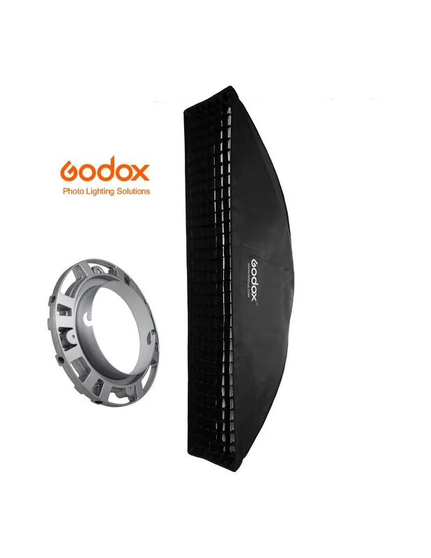 Certificado Ventana Strip Godox Premium 22x90cm con GRID y adaptador Elinchrom