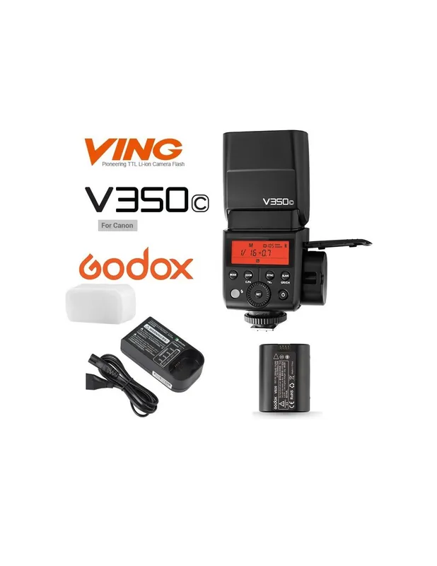 Flash Godox V350C wireless 2.4Ghz para Canon Marca Reconocida