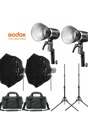 Envío Inmediato Kit 2 Focos Led Godox ML60, 2 Softbox AD-S60S y pies