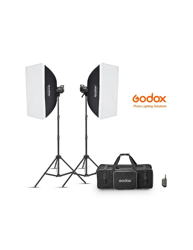 Garantía De Devolución De Dinero Kit 2 flashes Godox MS300-V con transmisor y maleta